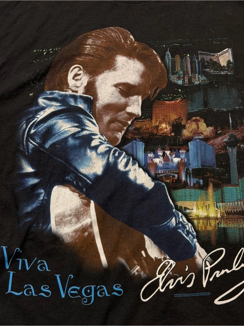 Elvis Presley Enterprises Inc. Viva Las Vegas Elvis Presley. Graphic Tee Black